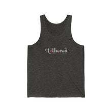 Load image into Gallery viewer, Tethered "White" Logo Unisex Jersey Tank