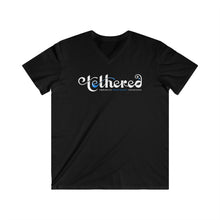 Load image into Gallery viewer, Tethered 2025 Fitted Logo V‑Neck Tee — Stylized Script Graphic T‑Shirt