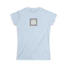 Load image into Gallery viewer, Lyons Den Productions "Gray" Logo Women's Softstyle Fitted Tee