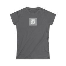 Load image into Gallery viewer, Lyons Den Productions "Gray" Logo Women's Softstyle Fitted Tee