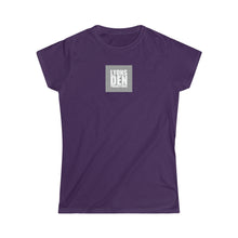 Load image into Gallery viewer, Lyons Den Productions "Gray" Logo Women's Softstyle Fitted Tee