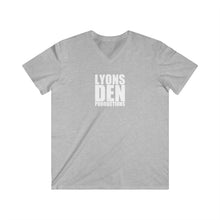 Load image into Gallery viewer, LDP "White" Logo V-Neck Tee — Lyons Den Productions Logo Shirt
