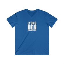 Load image into Gallery viewer, LDP "White" Logo V-Neck Tee — Lyons Den Productions Logo Shirt