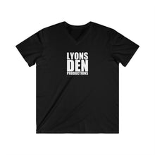 Load image into Gallery viewer, LDP "White" Logo V-Neck Tee — Lyons Den Productions Logo Shirt