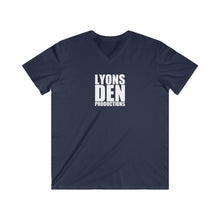 Load image into Gallery viewer, LDP "White" Logo V-Neck Tee — Lyons Den Productions Logo Shirt