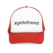 Load image into Gallery viewer, #gettethered Hashtag in Black Mesh Cap