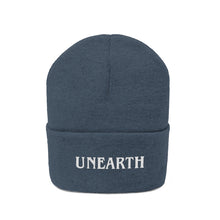 Load image into Gallery viewer, Unearth White Logo Knit Beanie