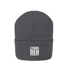 Load image into Gallery viewer, Lyons Den Productions White Logo Knit Beanie