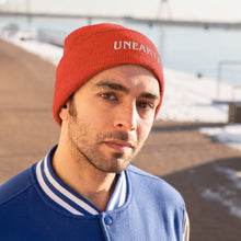 Load image into Gallery viewer, Unearth White Logo Knit Beanie