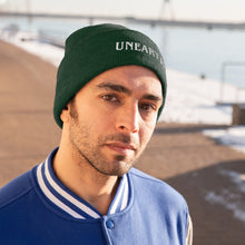 Load image into Gallery viewer, Unearth White Logo Knit Beanie
