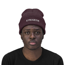 Load image into Gallery viewer, Unearth White Logo Knit Beanie