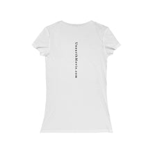 Load image into Gallery viewer, Unearth Black Logo Women's Jersey Short Sleeve Slim V-Neck Tee
