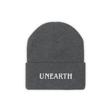 Load image into Gallery viewer, Unearth White Logo Knit Beanie