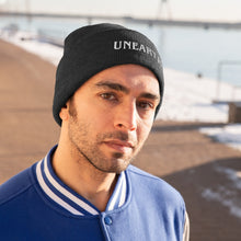 Load image into Gallery viewer, Unearth White Logo Knit Beanie