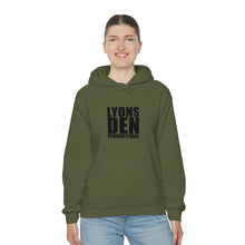 Load image into Gallery viewer, Lyons Den Productions Black Logo Unisex Heavy Blend™ Hooded Sweatshirt