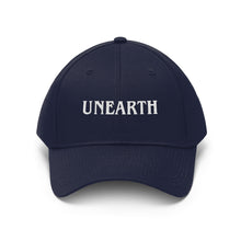Load image into Gallery viewer, Unearth White Logo Unisex Twill Hat