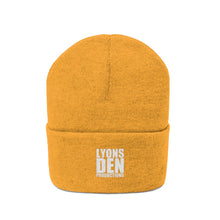 Load image into Gallery viewer, Lyons Den Productions White Logo Knit Beanie