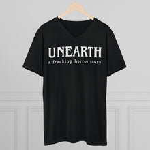 Load image into Gallery viewer, Unearth White Logo Men's Lightweight V-Neck Semi-Fitted Tee