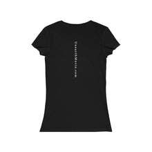 Load image into Gallery viewer, Unearth White Logo Women's Jersey Short Sleeve Slim V-Neck Tee