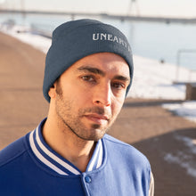 Load image into Gallery viewer, Unearth White Logo Knit Beanie