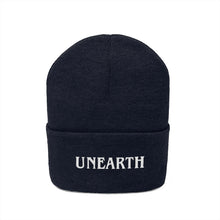 Load image into Gallery viewer, Unearth White Logo Knit Beanie