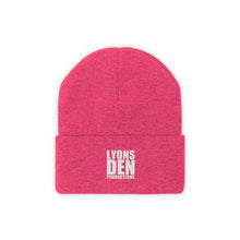 Load image into Gallery viewer, Lyons Den Productions White Logo Knit Beanie