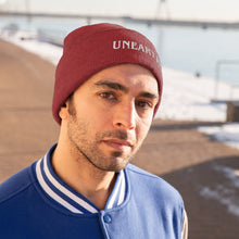 Load image into Gallery viewer, Unearth White Logo Knit Beanie