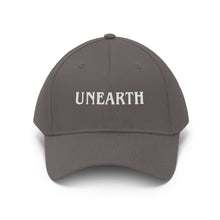 Load image into Gallery viewer, Unearth White Logo Unisex Twill Hat