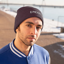 Load image into Gallery viewer, Unearth White Logo Knit Beanie