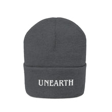 Load image into Gallery viewer, Unearth White Logo Knit Beanie
