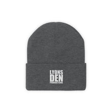 Load image into Gallery viewer, Lyons Den Productions White Logo Knit Beanie