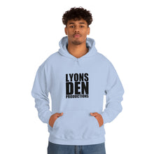 Load image into Gallery viewer, Lyons Den Productions Black Logo Unisex Heavy Blend™ Hooded Sweatshirt