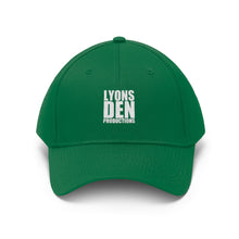 Load image into Gallery viewer, Lyons Den Productions White Logo Unisex Twill Hat