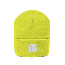 Load image into Gallery viewer, Lyons Den Productions White Logo Knit Beanie