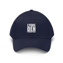 Load image into Gallery viewer, Lyons Den Productions White Logo Unisex Twill Hat