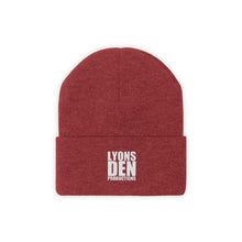 Load image into Gallery viewer, Lyons Den Productions White Logo Knit Beanie