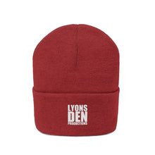 Load image into Gallery viewer, Lyons Den Productions White Logo Knit Beanie