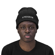 Load image into Gallery viewer, Unearth White Logo Knit Beanie
