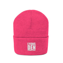 Load image into Gallery viewer, Lyons Den Productions White Logo Knit Beanie