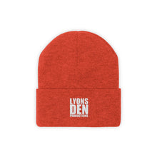 Load image into Gallery viewer, Lyons Den Productions White Logo Knit Beanie