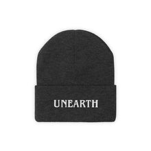 Load image into Gallery viewer, Unearth White Logo Knit Beanie