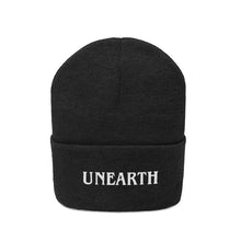 Load image into Gallery viewer, Unearth White Logo Knit Beanie