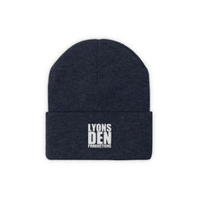 Load image into Gallery viewer, Lyons Den Productions White Logo Knit Beanie