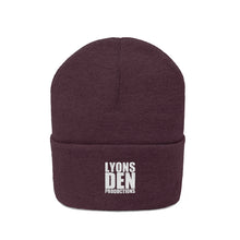 Load image into Gallery viewer, Lyons Den Productions White Logo Knit Beanie