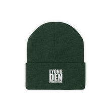 Load image into Gallery viewer, Lyons Den Productions White Logo Knit Beanie