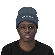 Load image into Gallery viewer, Unearth White Logo Knit Beanie