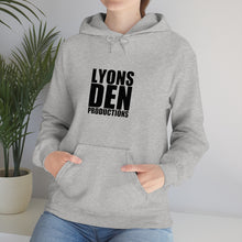 Load image into Gallery viewer, Lyons Den Productions Black Logo Unisex Heavy Blend™ Hooded Sweatshirt