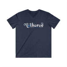 Load image into Gallery viewer, Tethered 2025 Fitted Logo V‑Neck Tee — Stylized Script Graphic T‑Shirt
