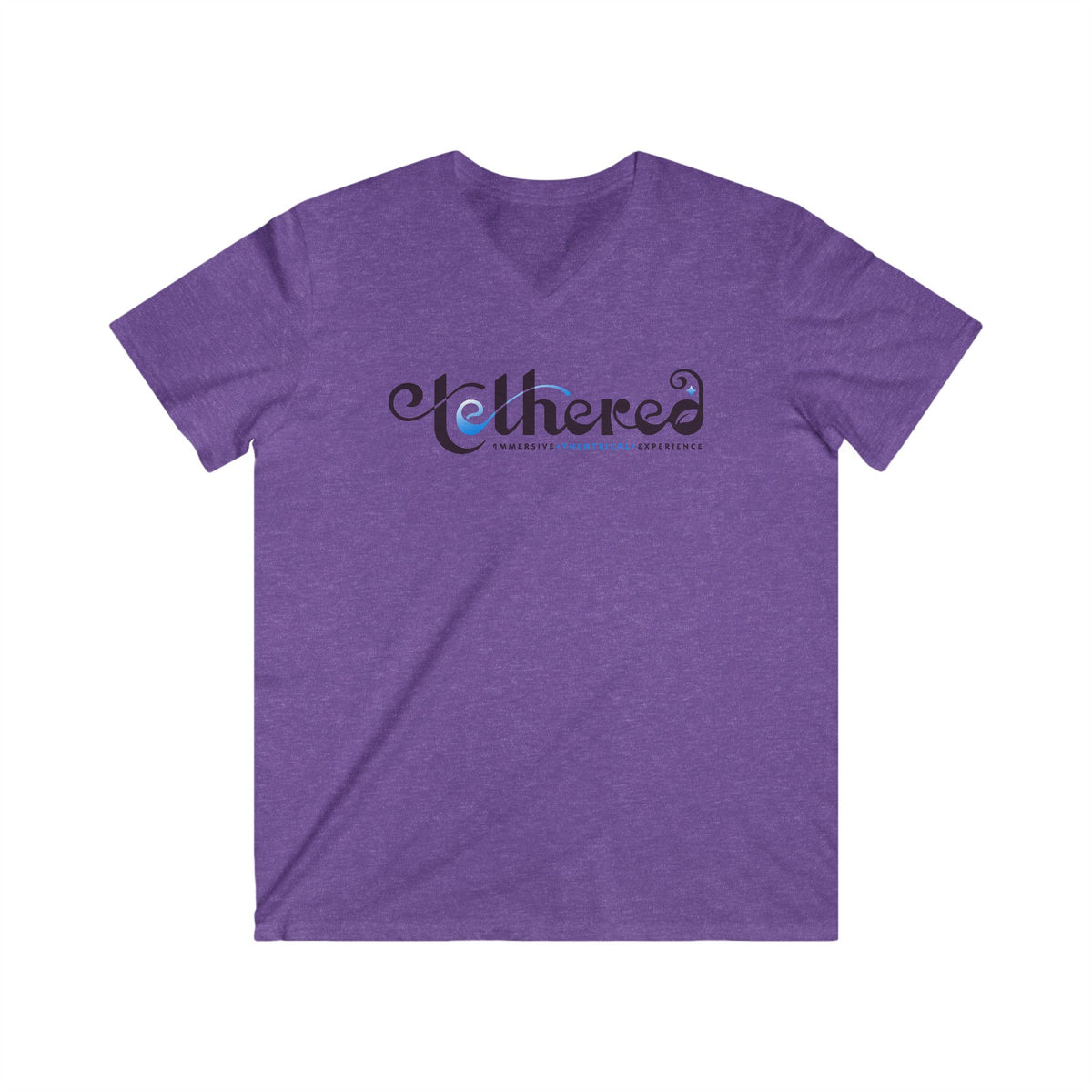 Tethered 2025 Fitted V-Neck T-Shirt – Stylized Script Logo Tee
