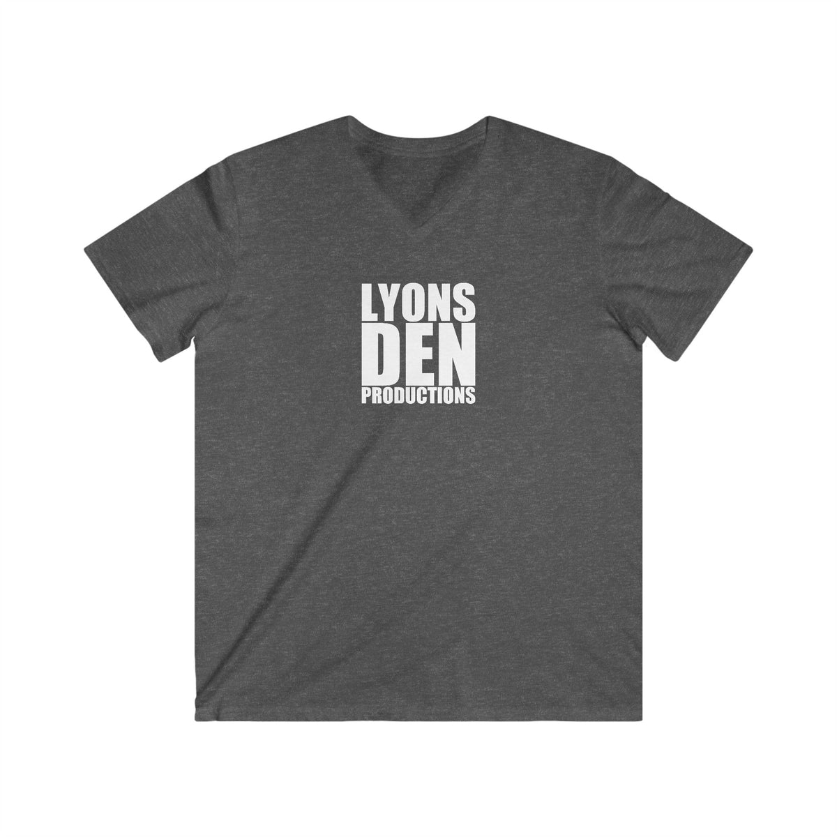 LDP "White" Logo V-Neck Tee — Lyons Den Productions Logo Shirt